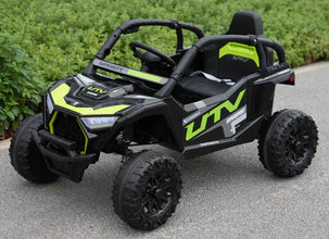 12v Kids Ride on Mini UTV Buggy With Remote & EVA Wheels - Black/Green
