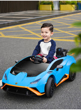 Lamborghini Huracan STO Drift 24V Children's Ride On Car With a parental controller  - Blue