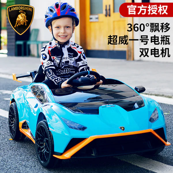 Lamborghini Huracan STO Drift 24V Children's Ride On Car With a parental controller  - Blue