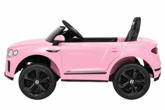 Bentley Bentayga S Kids 12v Ride On Car with Remote in Pink - Leather Seat & EVA Wheels