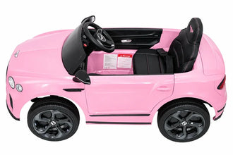 Bentley Bentayga S Kids 12v Ride On Car with Remote in Pink - Leather Seat & EVA Wheels