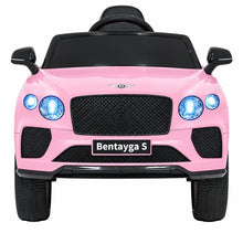 Bentley Bentayga S Kids 12v Ride On Car with Remote in Pink - Leather Seat & EVA Wheels