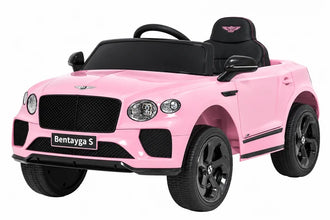 Bentley Bentayga S Kids 12v Ride On Car with Remote in Pink - Leather Seat & EVA Wheels