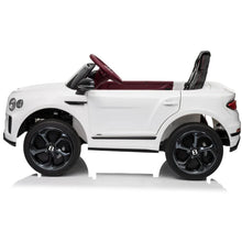 Bentley Bentayga Kids 12v Ride On Car with Remote in White - Leather Seat & EVA Wheels