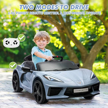Corvette C8 Kids 12v Ride On Car with Remote in Blue - Leather Seat & EVA Wheels