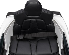Corvette C8 Kids 12v Ride On Car with Remote in White - Leather Seat & EVA Wheels