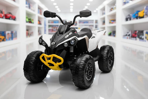 Can-Am Kids 24V Electric Ride On 4 wheel drive Quad Bike - White