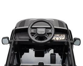 Land Rover Defender 12v Kids Ride On Car with Remote in Black - Leather Seat & EVA Wheels