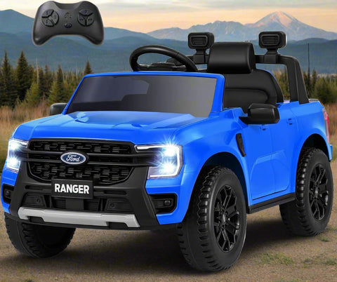12V Ford Ranger Kids Electric Ride On Car with Parental Remote - Blue