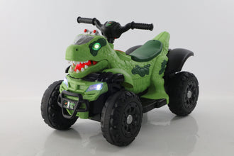 Kids Dinosaur Jurassic 12V Ride On Quad - Green