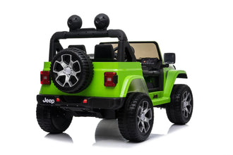Jeep Wrangler Rubicon 12v with Leather Seats and Eva Wheels - Green