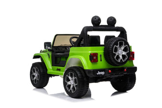 Jeep Wrangler Rubicon 12v with Leather Seats and Eva Wheels - Green