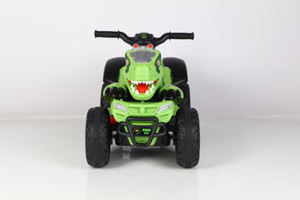 Kids Dinosaur Jurassic 12V Ride On Quad - Green