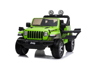 Jeep Wrangler Rubicon 12v with Leather Seats and Eva Wheels - Green