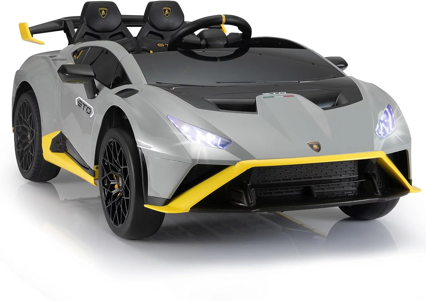 Lamborghini Huracan STO 12V With drift mode Kids Ride On Car with a parental controller - Grey