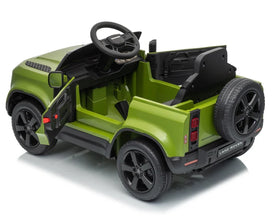 Land Rover Defender Octa 12v Kids Ride On Car with Remote in Green - Leather Seat & EVA Wheels