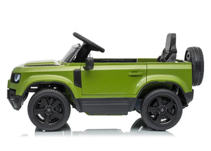 Land Rover Defender Octa 12v Kids Ride On Car with Remote in Green - Leather Seat & EVA Wheels