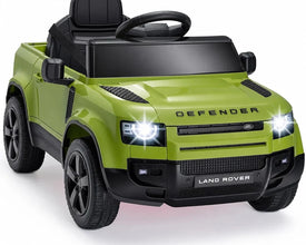 Land Rover Defender Octa 12v Kids Ride On Car with Remote in Green - Leather Seat & EVA Wheels