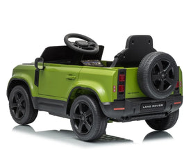 Land Rover Defender Octa 12v Kids Ride On Car with Remote in Green - Leather Seat & EVA Wheels