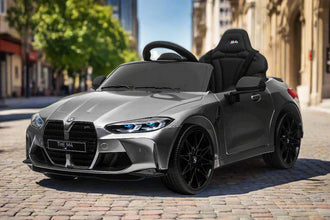 Licensed BMW M4 12V Kids Ride on Car With Remote - Metallic Silver