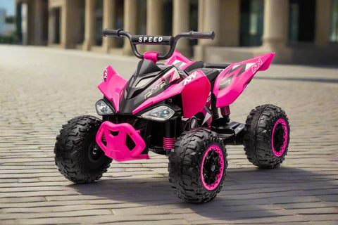New 12V Kids Electric Ride on Quad Bike ATV Renegade Pink