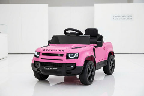 12V Land Rover Defender Octa Kids Ride On Car with Remote in Pink - Leather Seat & EVA Wheels