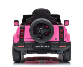 12V Land Rover Defender Octa Kids Ride On Car with Remote in Pink - Leather Seat & EVA Wheels