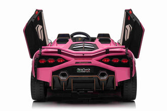 Lamborghini Sian XXL 2 Seater 24V Kids Ride on Car with Remote & Adult Seat in Pink