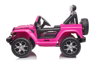 Jeep Wrangler Rubicon 12v with Leather Seats and Eva Wheels - Pink