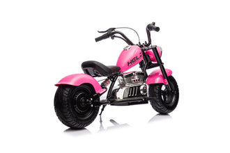 Neo Outlaw Harley style 24V Electro Chopper Cruiser High Powered Kids Electric Motorbike with stabalizers - Pink
