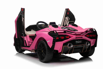 Lamborghini Sian XXL 2 Seater 24V Kids Ride on Car with Remote & Adult Seat in Pink