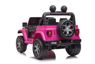 Jeep Wrangler Rubicon 12v with Leather Seats and Eva Wheels - Pink