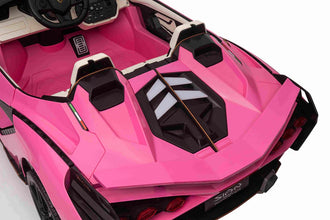 Lamborghini Sian XXL 2 Seater 24V Kids Ride on Car with Remote & Adult Seat in Pink