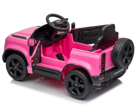 12V Land Rover Defender Octa Kids Ride On Car with Remote in Pink - Leather Seat & EVA Wheels