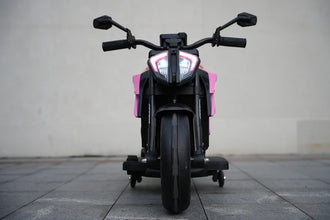 Licensed KTM Superduke 12v Electric Ride On Kids Motor Bike with Stabilizers - Pink