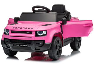 12V Land Rover Defender Octa Kids Ride On Car with Remote in Pink - Leather Seat & EVA Wheels