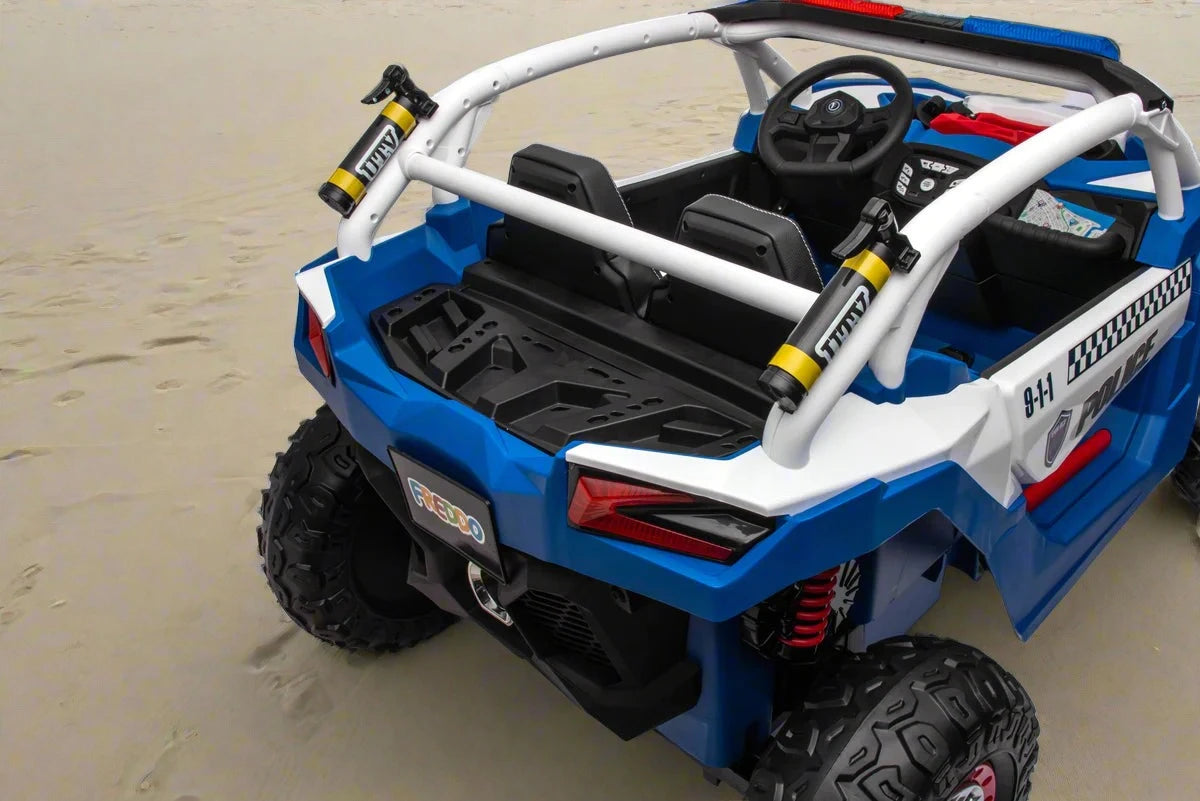 24V 2-Seat Kids ATV Police Style Off-Road ride on UTV Buggy - BLUE