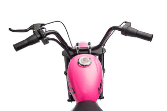Neo Outlaw Harley style 24V Electro Chopper Cruiser High Powered Kids Electric Motorbike with stabalizers - Pink
