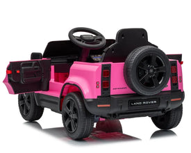 12V Land Rover Defender Octa Kids Ride On Car with Remote in Pink - Leather Seat & EVA Wheels