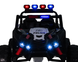 Police 24v Kids Two Seater Ride on UTV Buggy With Remote Leather Seats EVA Wheels 4 x Motors