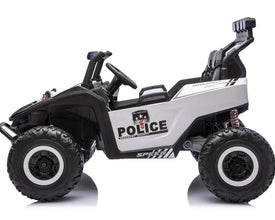 Police 24v Kids Two Seater Ride on UTV Buggy With Remote Leather Seats EVA Wheels 4 x Motors