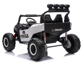 Police 24v Kids Two Seater Ride on UTV Buggy With Remote Leather Seats EVA Wheels 4 x Motors