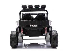Police 24v Kids Two Seater Ride on UTV Buggy With Remote Leather Seats EVA Wheels 4 x Motors