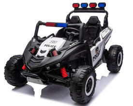 Police 24v Kids Two Seater Ride on UTV Buggy With Remote Leather Seats EVA Wheels 4 x Motors