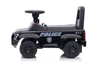 Police Foot to Floor Push Along Ride on car with sirens and lights- black