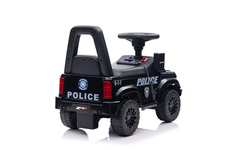 Police Foot to Floor Push Along Ride on car with sirens and lights- black