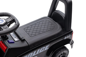 Police Foot to Floor Push Along Ride on car with sirens and lights- black