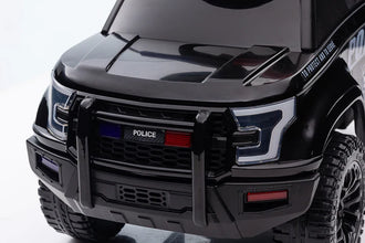 Police Foot to Floor Push Along Ride on car with sirens and lights- black