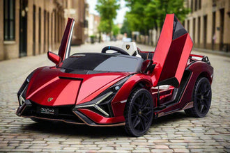 Lamborghini Sian XXL 2 Seater 24V Kids Ride on Car with Remote & Adult Seat - Metallic Red