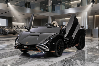 Lamborghini Sian XXL 2 Seater 24V Kids Ride on Car with Remote & Drift Mode - Metallic Black